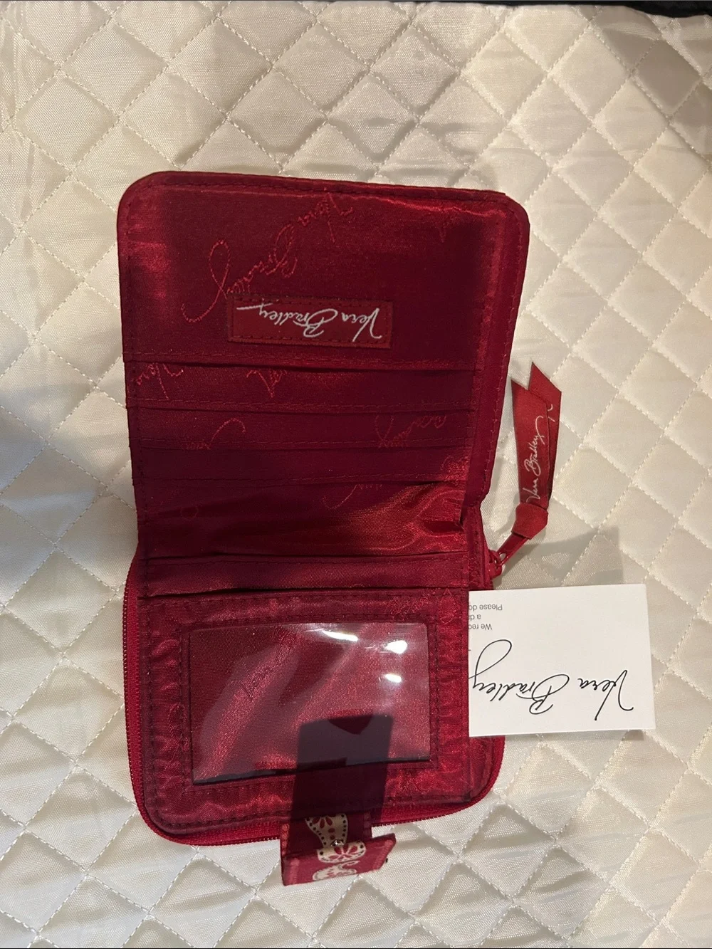 Vera Bradley Red Paisley Quilted Wallet